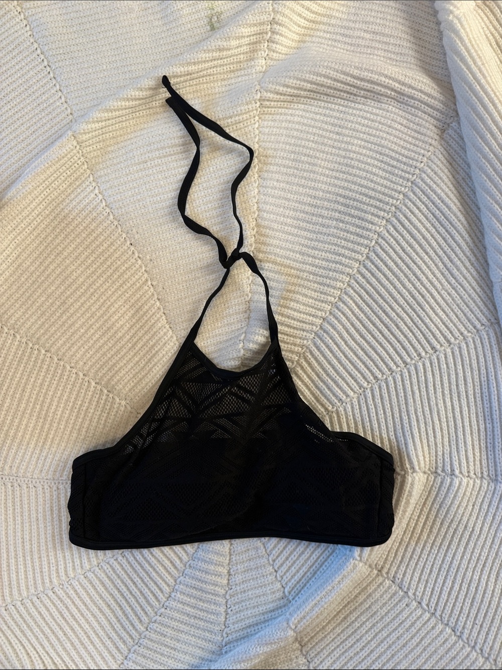 Malibu Black Mesh Halter Bikini Top